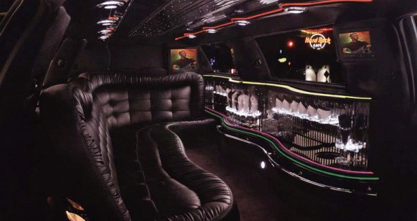 Inside a limousine from our rental company